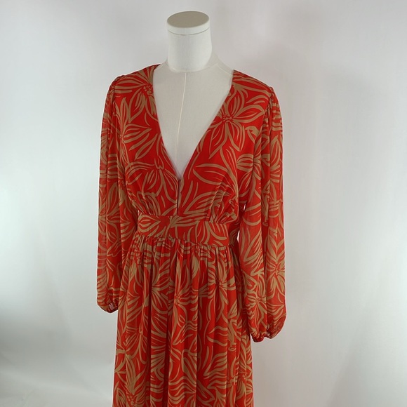 TOCCIN x RTR V-Neck Printed Maxi Dress, 8 - Picture 5 of 11